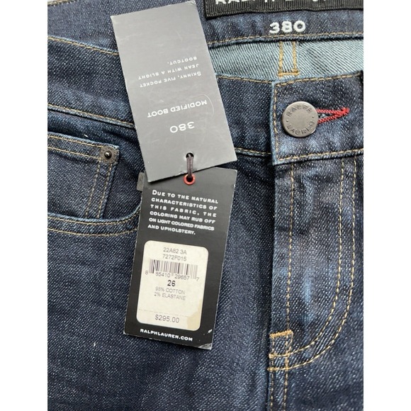 NWT - Ralph Lauren 380 Skinny With Slight Bootcut Jeans Size 26 Blue ($295) - Picture 3 of 10